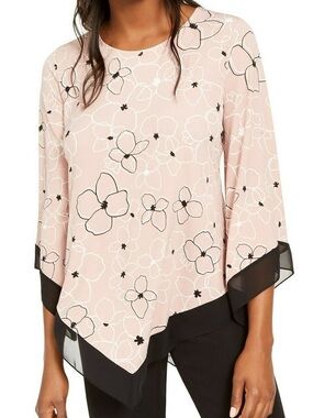 𝐀𝐋𝐅𝐀𝐍𝐈 | FLORAL PRINT POINTED HEM BLOUSE